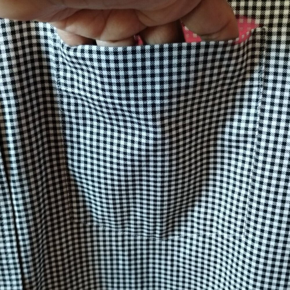 Uniqlo Fine Cloth Gingham Long-Sleeve Men Shirt 100% Cotton Black/White Large - Picture 9 of 11